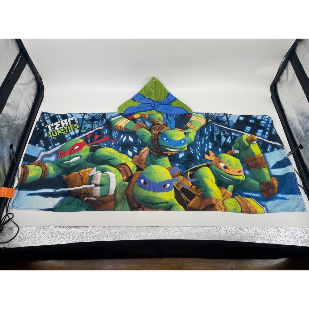 Nickelodeon TMNT Hooded Towel Wrap Team Turtles Boys Blue Green Beach Bath 2015